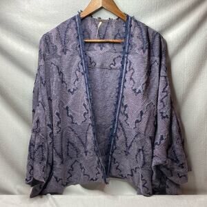 Free People Purple open front knit cardigan size small